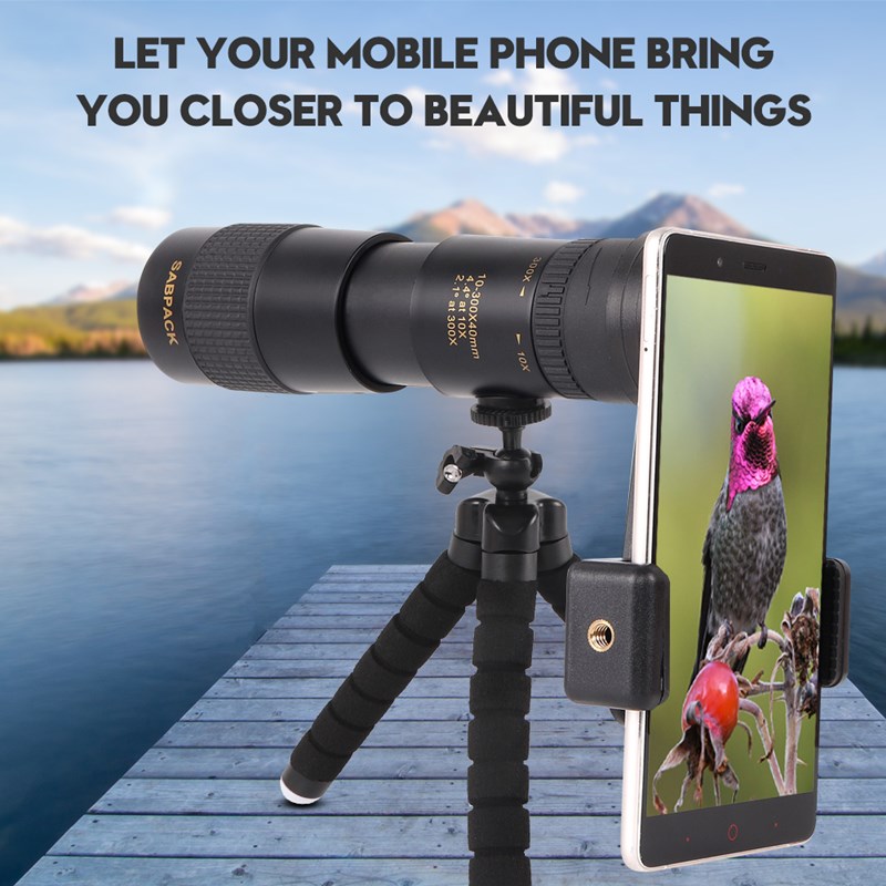 SABPACK  BAK4 monocular  Zoom Telescope  10--300x40 telescope with smart phone clip - Factory Directly