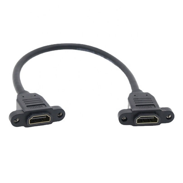 2.0 v 2.0v 4k Panel Mount Hdtv Female to Female Cables with Screw  hdmi Extension Cable 30cm 0.3m