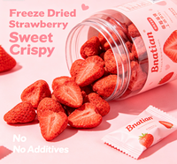 Gefreeze-droogde aardbeienplakjes, knapperig, zonder toevoegingen, gezonde snack, bakkerij grondstof, OEM, private label, fabriekslevering, Bnatian