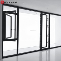 Ventana Corredera Abatible de Aluminio con Marco Ultra Delgado Rolansini, Vidrio Templado para Edificios Modernos
