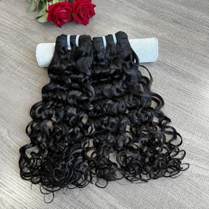 Paquetes de Cabello Humano Virgen Indio Ondulado Suelto al por Mayor para Mujeres, Extensiones de Cabello Ondulado Húmedo con Doble Trama - Product Image 2