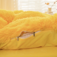 Housse de couette en fausse fourrure moelleuse écologique de style américain, amovible, avec motif naturel, pour ensembles de lit