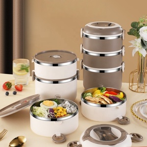 Lonchera Bento de Acero Inoxidable Aislada de 3 Niveles, Hermética, Apta para Microondas, Térmica, para Mantener el Calor de los Alimentos - Product Image 3