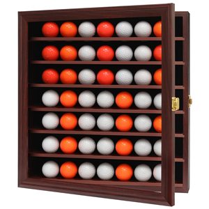 Vitrina de Exhibición de Pelotas de Golf de Madera de Caoba Ecológica Personalizada de 7 Niveles, con Cerradura, para Montar en la Pared, Moderna, con Fácil Montaje - Product Image 2