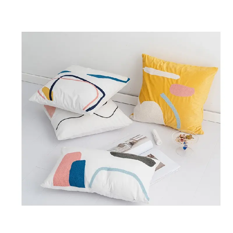 Innermor 베개 홈 장식 럭셔리 Geo 패턴 예술적 추상 아름다움 디자인 보헤미안 장식 코튼 베개 케이스