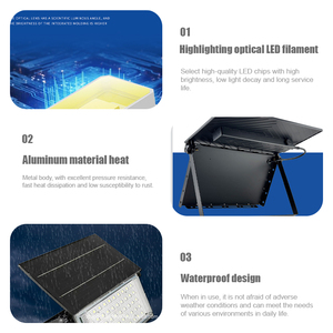 Đèn pha năng lượng mặt trời <span class=keywords><strong>LED</strong></span> nhôm IP65 tuổi thọ cao với điều khiển từ xa dùng cho cảnh quan, an ninh, công trường xây dựng & sân thể thao - Product Image 3