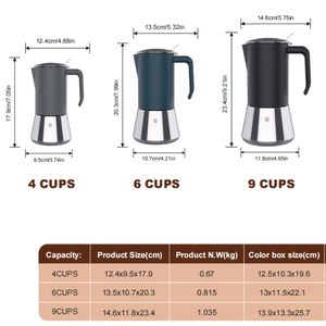 <span class=keywords><strong>Cafetière</strong></span> Moka en acier inoxydable 304 de qualité supérieure, compatible induction, pour expresso italien, pour la maison et le bureau, logo personnalisé - Product Image 5