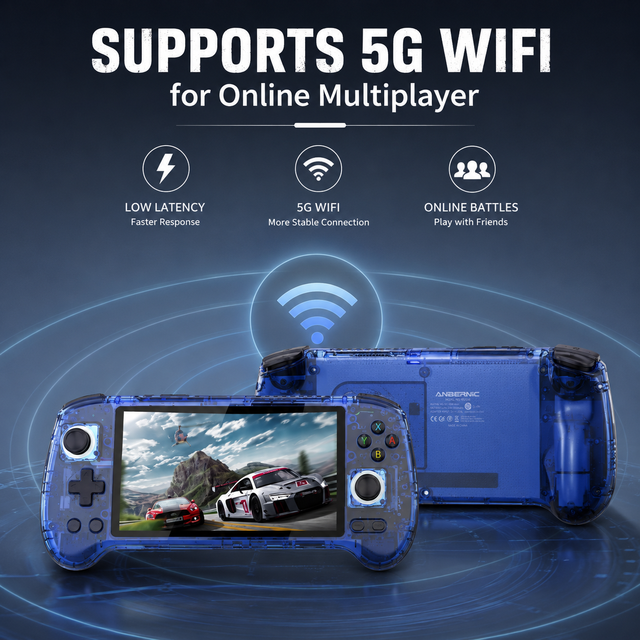 RG556 Android 13 Handheld Game Console 256GB LPDDR4X 8G Unisoc T820 5.48 Inch AMOLED Screen 5500mAh Portable Gaming Console