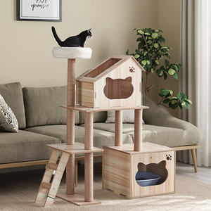 Grand condo moderne de maison d'arbre de chat avec le produit fait sur commande d'usine de poteaux de <span class=keywords><strong>griffoir</strong></span> pour la tour d'activité de chat - Product Image 2