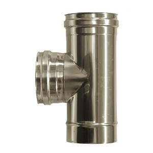 Tuyau de fumée isolé en acier inoxydable à double paroi avec raccord T 90 DN 100/150 Catégorie de produit Raccords de tuyauterie - Product Image 1