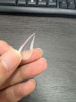 Faux ongles courts en gel transparent effet griffes d'aigle, motif ciel étoilé de luxe, réutilisables, faits à la main, à presser, 5,0 cm