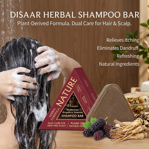 Shampooing Solide Herbal Mûrier Angélique <span class=keywords><strong>Sans</strong></span> <span class=keywords><strong>Sulfate</strong></span> Soin Naturel du Cuir Chevelu Nettoyage en Profondeur Réparation Capillaire Usage Domestique - Product Image 3