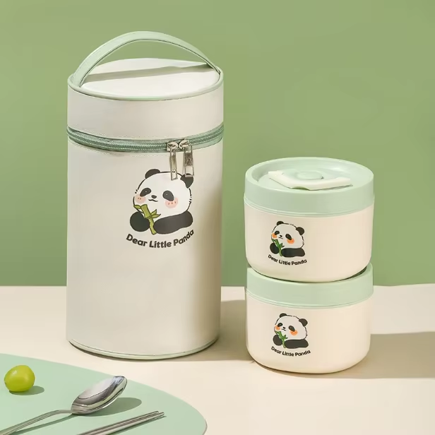 Lonchera verde: Dos grandes con una bolsa isotérmica