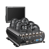 8CH H.264 1080P AHD Mobile HDD voiture DVR avec 7 pouces VGA moniteur et 6 IR Vision nocturne caméras étanches pour camion RV Van Bus