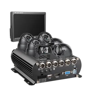 8CH H.264 1080P AHD โทรศัพท์มือถือ HDD รถ DVR กับ7นิ้วจอภาพ VGA และ6 IR คืนวิสัยทัศน์กล้องกันน้ำสำหรับรถบรรทุก RV รถตู้รถบัส