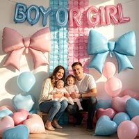 Décorations de révélation du sexe du bébé, ballons en forme de cœur rose et bleu brillants, lettres garçon ou fille, guirlande de ballons en papier de 38 pouces