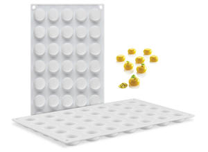 C19 35 Loch Halbrunde Mooncake-Form 3D-Kuchen Silikon form Dessert Backform Halbrunde Mousse-Kuchen Dekorations formen - Product Image 6