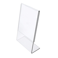 Support de table en acrylique transparent en forme de L JE-6, présentoir transparent avec des caractéristiques antirouille pour le menu du restaurant