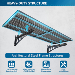 Jh-mech קל התקנה 500 ק "ג עומס בנייה החובה בנייה מתלה מתלה מתכת מוסך אחסון מדפים יחידות - Product Image 3