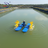 Machine d'aquaculture de piscine d'eau 1HP 0.75KW Aérateur de roue à palettes pour étang à poissons et crevettes élevage de crevettes augmentant l'oxygène