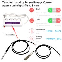 Interruptor de Energía Inteligente KONLEN SC4-WLTE-EC 4G LTE de 4 Canales SC4 con Tarjeta SIM 4G, Termómetro y Relé