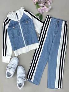Ensemble <span class=keywords><strong>sweat</strong></span> à <span class=keywords><strong>capuche</strong></span> et pantalon pour enfants automne 100% coton chaud décontracté en stock vente en gros - Product Image 3