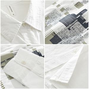 Chemise décontractée à manches longues en coton perlé de style <span class=keywords><strong>japonais</strong></span> pour <span class=keywords><strong>homme</strong></span>, collection automne, tendance, polyvalente, artistique, coupe ample, pièce unique - 7309 - Product Image 4