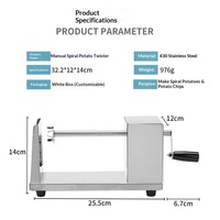 Machine à éplucher et à découper en spirale manuelle portable pour pommes de terre, concombres et légumes