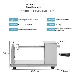 Machine à éplucher et à découper en spirale manuelle portable pour pommes de terre, concombres et légumes - Product Image 6