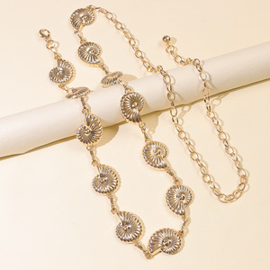 สร้อยคาดเอวผู้หญิงแบบเปลือกหอยสีทอง โลหะผสมสังกะสี ชั้นเดียว สไตล์พังก์ชายหาด - Product Image 3