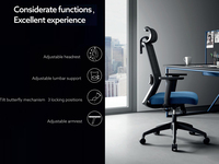 Chaise de bureau ergonomique pivotante en maille pour professionnels, avec caractéristiques orthopédiques, chaise de direction pour patrons