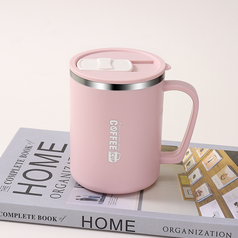 Tasse à thé avec couvercle poussoir - rose - 500 ml