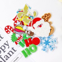 Patchs brodés de dessins animés de Noël, appliques de Noël lavables sans couture pour vêtements, accessoires pour chapeaux