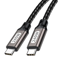 Cable de Datos Tipo C a C Compatible con 100W 66W con Chips E-Marker 5A 240W Cable USB C de Carga Rápida