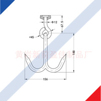Crochet de suspension de viande double en acier inoxydable pour conteneur de camion réfrigéré