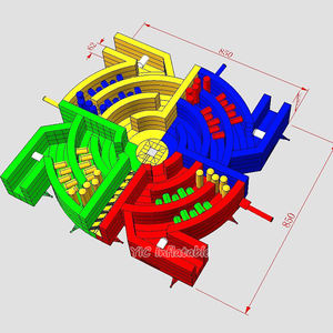 <span class=keywords><strong>Parcours</strong></span> d'obstacles Dizzy X Rodeo ou obstacles gonflables Dizzy Meltdown ou jeux géants gonflables mécaniques Dizzy - Product Image 5
