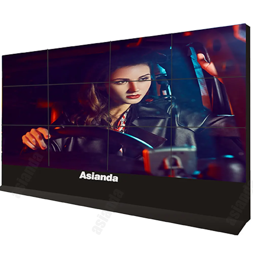 Panel de pared de video LCD de 55 pulgadas de alta definición Equipo de juego de publicidad Asianda con bisel estrecho de cena