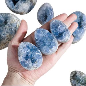 Cristaux de célestine naturels en gros, géodes, pierres de guérison pour la décoration de la maison et du bureau, cadeaux de fête, artisanat - Product Image 5