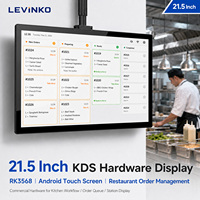 Layar Sentuh Android 22 Inci untuk Dapur, Monitor Pemrosesan Pesanan Restoran yang Dipasang di Dinding untuk Restoran