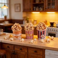 Figuras en Miniatura de Cubetas de Palomitas de Maíz Pintadas en Resina, Juguetes Realistas de Comida para Casa de Muñecas, Modelo Decorativo DIY