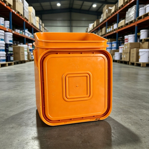Square Plastic Pail with <b>Lid</b> & Handle Heavy Duty PP Square Bucket <b>for</b> <b>Paint</b> Coating Chemical Storage - Product Image 2
