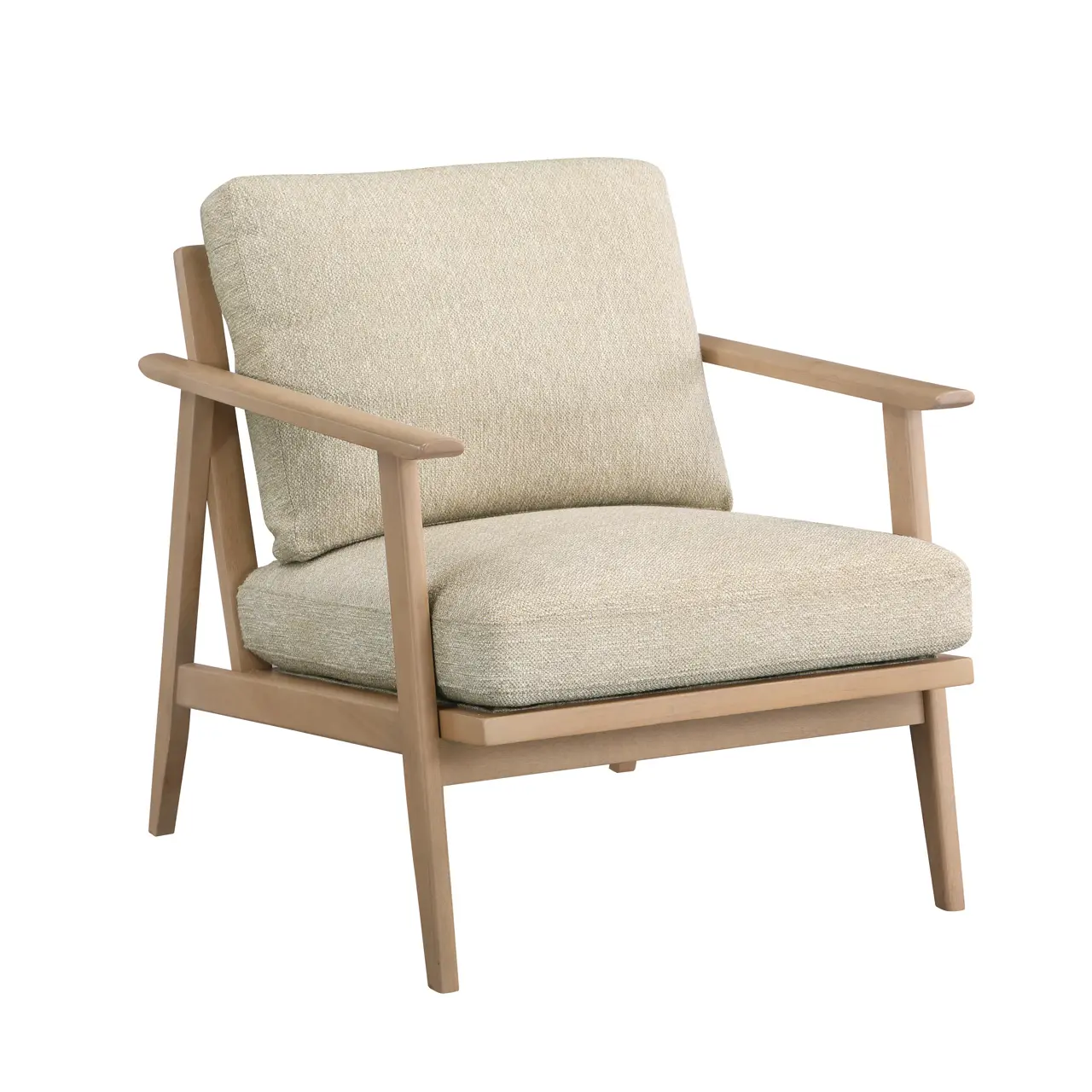 Mobiliário moderno simples estilo de linho de tecido, estofado de madeira único assento cadeira de braço, cadeira de madeira para relaxar acessório côncava cadeira