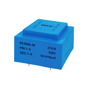 Transformador de Montaje en PCB Sellado con Epoxi YHDC PE3808-M, 2.5VA, 110/220/230/380V CA, Aislamiento de Clase B UL94-V0, Bajo Ruido, CE/RoHS - Product Image 1