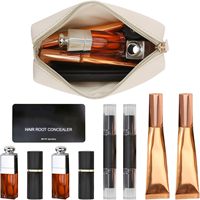 Pochette à maquillage en cuir personnalisée pour sac à main, petite trousse de toilette portable pour femmes et filles, avec fermeture éclair