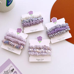 3 piezas Sweet Hair Scrunchies a cuadros Cola de Caballo bandas elásticas para el cabello al por mayor bandas para el cabello de tela para niñas - Product Image 2