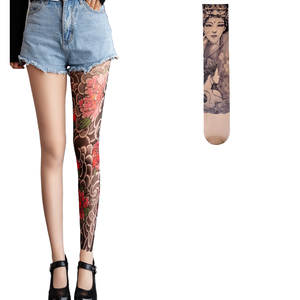 <span class=keywords><strong>Calze</strong></span> estive Casual Unisex per gambe nuove <span class=keywords><strong>calze</strong></span> floreali a 360 ° con stampa tatuaggio colorate a gamba singola per coppie - Product Image 1