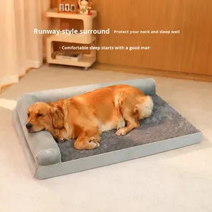 เตียงนอนสุนัข Hongtuo รุ่นใหม่ ขนาดใหญ่ กันน้ำ ทำจากโพลีเอสเตอร์ ปลอกหุ้มถอดซักได้ ฐานกันลื่น ดีไซน์เพื่อสุขภาพแบบออร์โธปิดิกส์ บรรจุฟองน้ำ 3 มิติ - Product Image 1