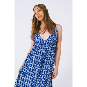 Abito lungo boho stampato con spalline - Product Image 4