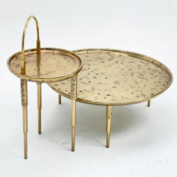Table basse ronde moderne et simple, design, en laiton, luxe, intérieur/extérieur, salon, table d'appoint, table de coin