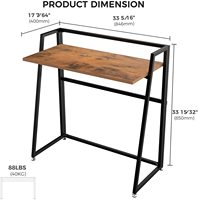 Échantillon GRATUIT - Bureau d'ordinateur pliable moderne pour adolescents, étudiants, dortoirs, bureaux d'étude en bois de teck, bureau pliable facile à plier ou à déplier